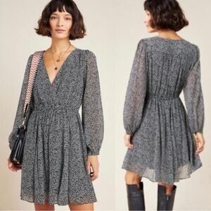 Maeve By Anthropologie Carolyn Mini Dress Size Large in Black and White